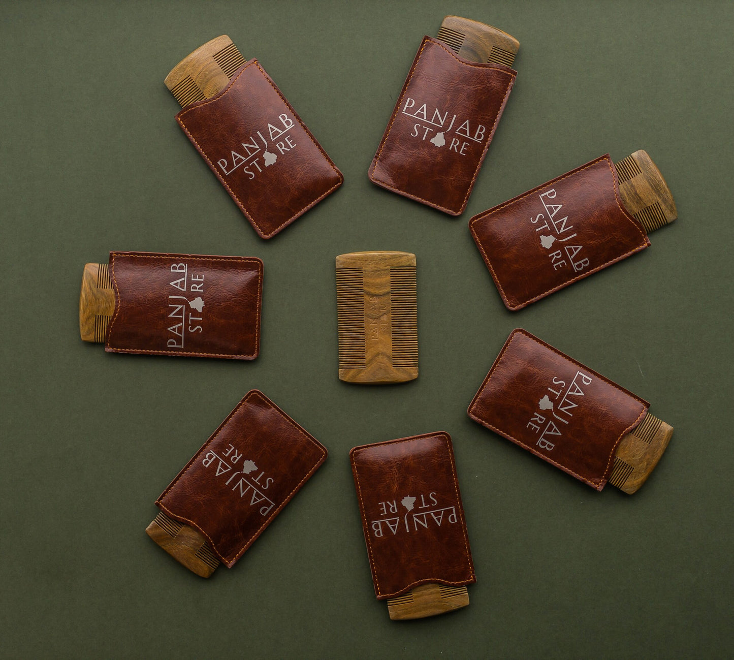 Beechwood beard brush and Sandalwood comb set